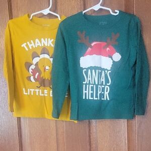 Kids Thanksgiving and Christmas Shirts Set